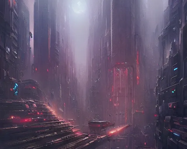 Prompt: great 5-dimensional city, a sci-fi digital painting by Greg Rutkowski and James Gurney, trending on Artstation, eerily beautiful, highly detailed