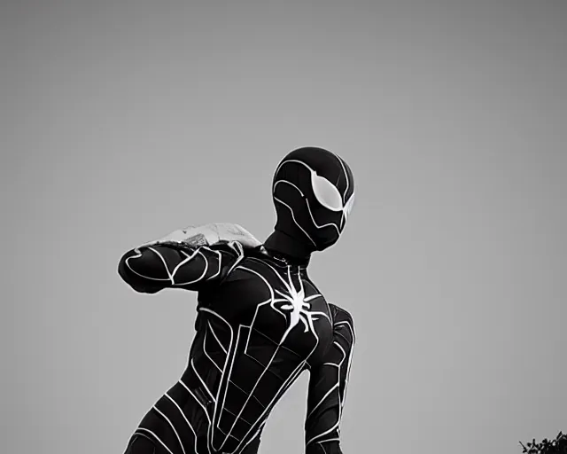 Image similar to iron spider suit, lomography lady grey
