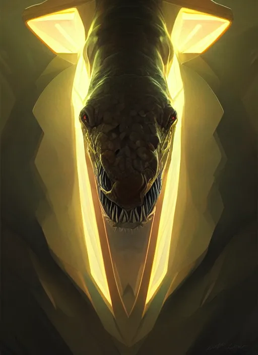 Image similar to symmetry!! portrait of renekton, league of legends, glowing lights!! intricate, elegant, highly detailed, digital painting, artstation, concept art, smooth, sharp focus, illustration, art by artgerm and greg rutkowski and alphonse mucha