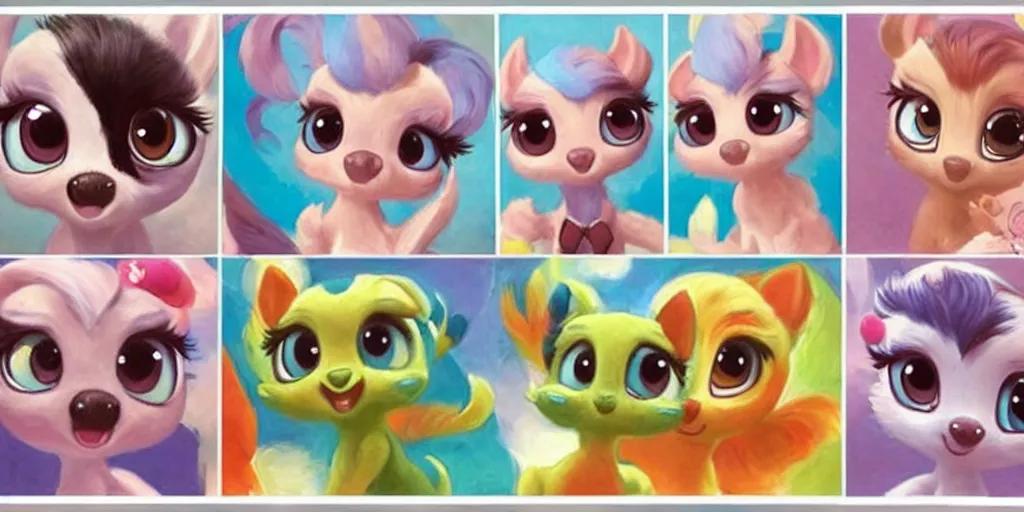 Image similar to 3 d littlest pet shop animal / ice cream hybrid, master painter and art style of noel coypel, art of emile eisman - semenowsky, art of edouard bisson