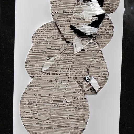 Image similar to a cut paper sculpture of walt disney