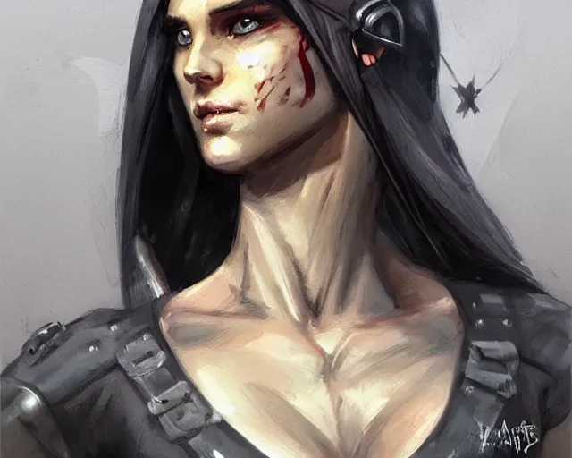 Prompt: portrait of a mildly muscular female knight in team fortress 2 style, detailed face, dark fantasy art, fantasy, pretty, hd shot, digital portrait, beautiful, artstation, comic style, by artgerm, guy denning, jakub rozalski, magali villeneuve, neoartcore and charlie bowater