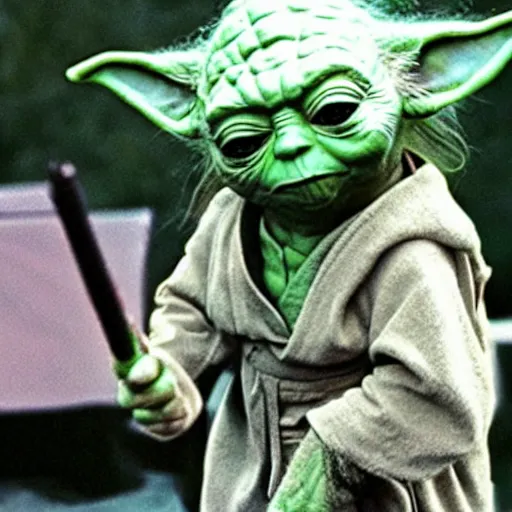 Image similar to yoda performing at woodstock