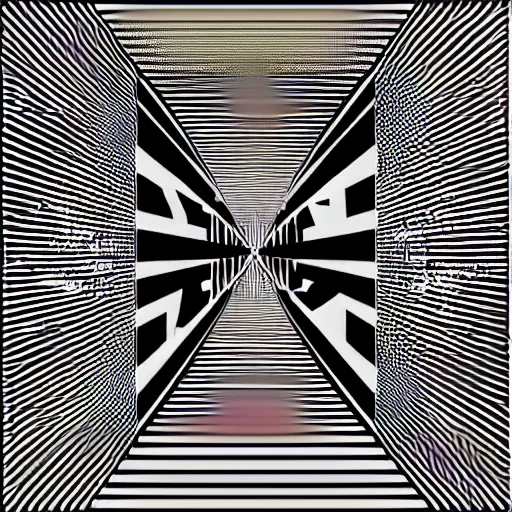 Prompt: Op Art rap album cover for Kanye West DONDA 2 designed by Virgil Abloh, HD, artstation