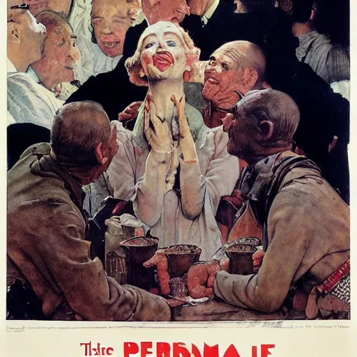 Prompt: The Saci perere, movie poster, artwork by Norman Rockwell