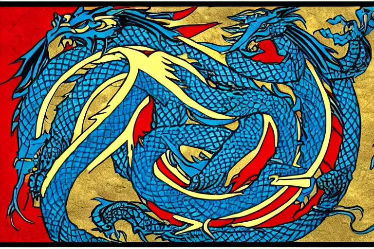 Image similar to modern flag of the dragon empire