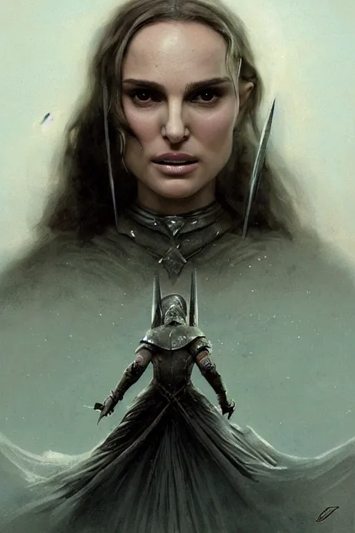 Image similar to natalie portman, legendary warrior, heroic, lord of the rings, tattoos, decorative ornaments, battle armor, by omar ortiz, valeri tsvetkov, carl spitzweg, ismail inceoglu, vdragan bibin, hans thoma, greg rutkowski, alexandros pyromallis, perfect face, fine details, realistic shading photorealism