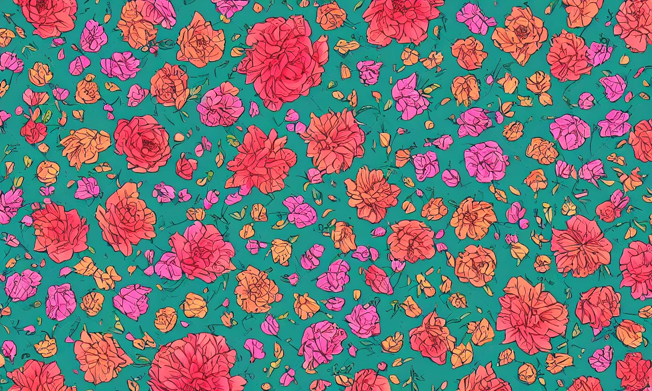 Image similar to Flatlay flower pattern, epic, detailed, 4k, realistic, trending on artstation