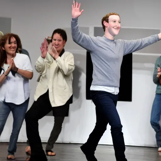 Image similar to mark zuckerberg dancing