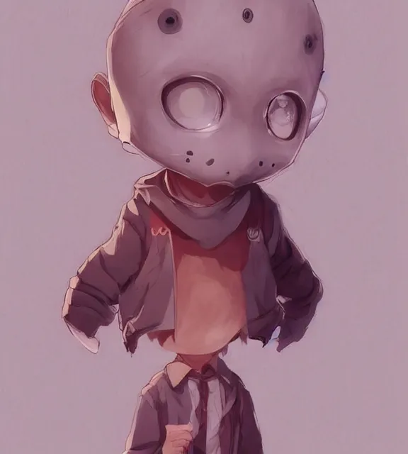 Prompt: cute little boy anime character inspired by jason voorhees, art by rossdraws, wlop, ilya kuvshinov, artgem lau, sakimichan, jakub rebelka and makoto shinkai, anatomically correct, extremely coherent, highly detailed, sharp focus, slasher movies, smooth, red lighting, very realistic, symmetrical, hair