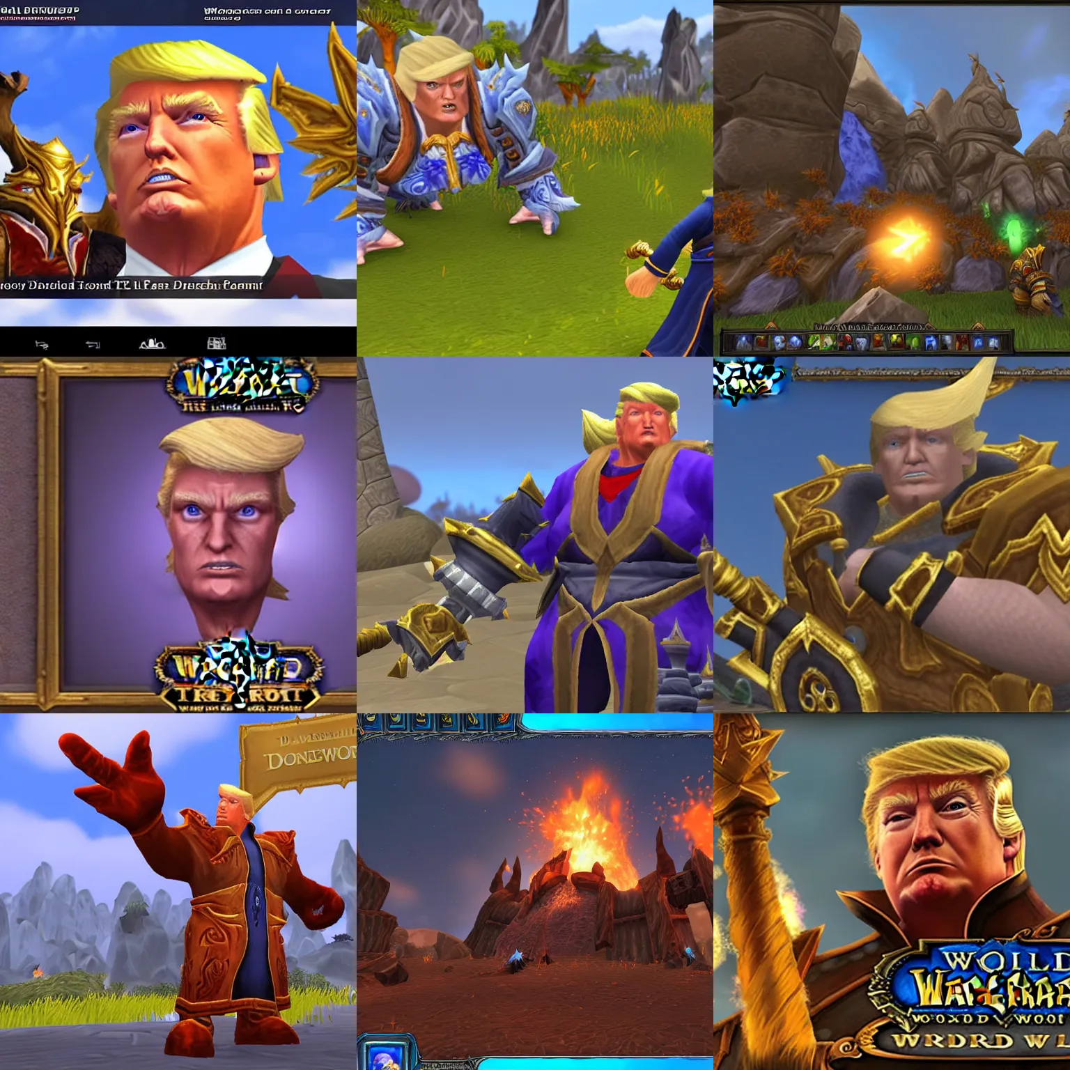 Prompt: screenshot of donald trump in world of warcraft