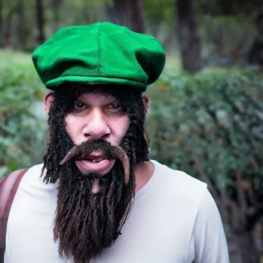 Prompt: professional photo of guerilla cthulhu - man in beret