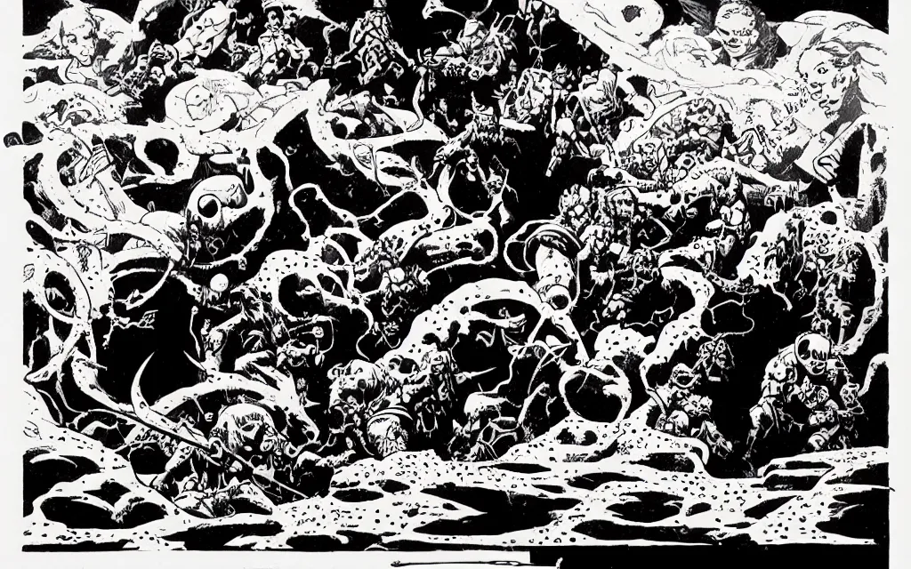 Image similar to end of times highly detailed illustration mike mignola