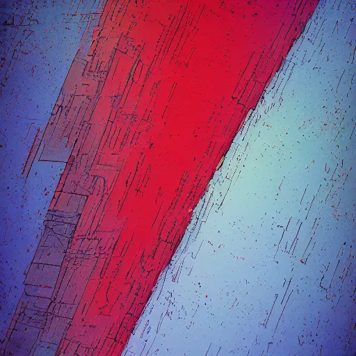 Prompt: the brittle. digital painting, vertical, intricate, beautiful, detailed, grunge, illustration, abstract art by malevich, trending on artstation. blue, dark red and dark purple color scheme, gradient darker to bottom