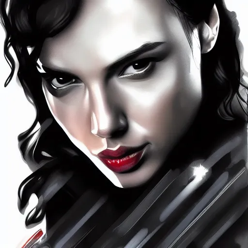 Image similar to Digital painting of Gal Gadot as Black Widow, from The Avengers (2012)