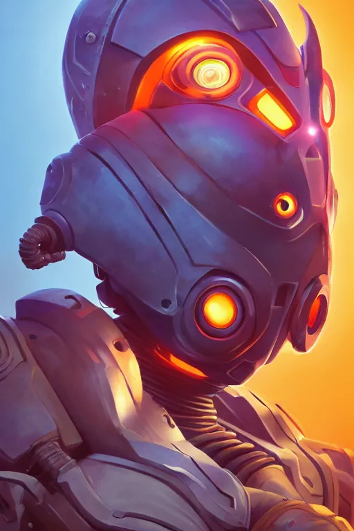 Image similar to epic mask helmet robot ninja portrait stylized as fornite style game design fanart by concept artist gervasio canda, behance hd by jesper ejsing, by rhads, makoto shinkai and lois van baarle, ilya kuvshinov, rossdraws global illumination radiating a glowing aura global illumination ray tracing hdr render in unreal engine 5