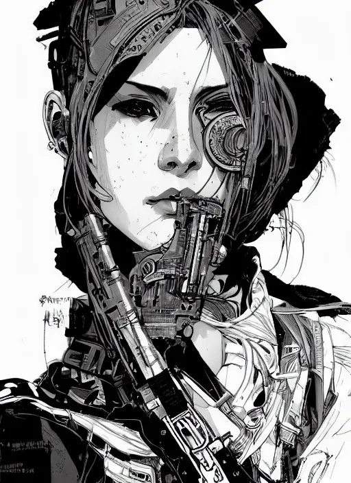 Prompt: beautiful cyberpunk assassin. portrait by ashley wood and alphonse mucha and laurie greasley and josan gonzalez and james gurney. illustration, pop art, cinematic. realistic proportions. moody industrial setting. artstationhq. smooth. sharp focus.