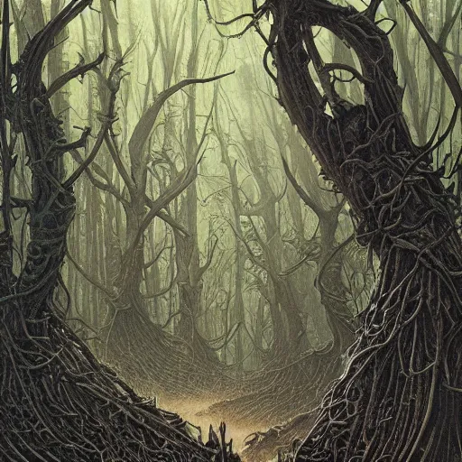 Image similar to forest of bones, Michael Whelan