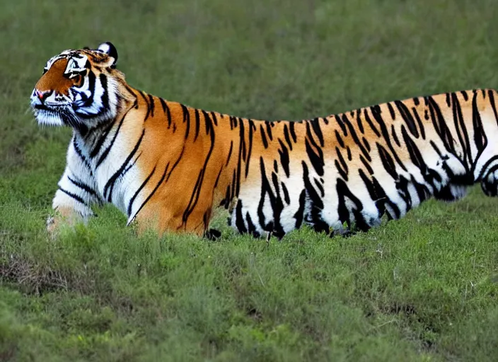 Image similar to a wounded tiger in the centella asiatica