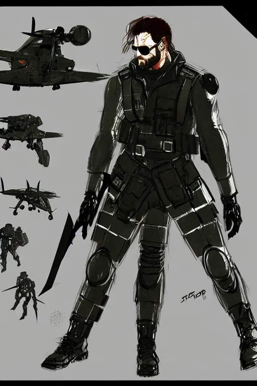Prompt: billy butcher in metal gear concept art