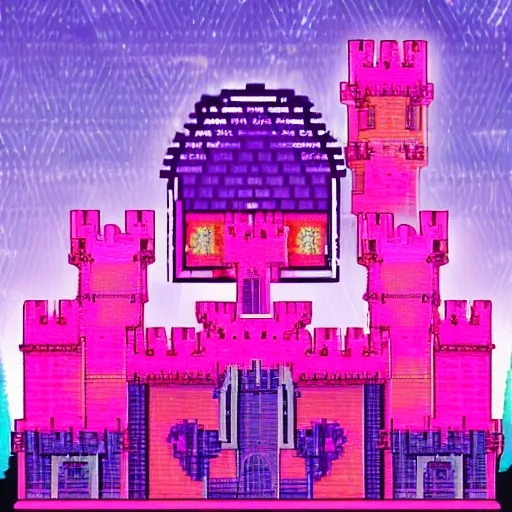 Prompt: Retrowave castle