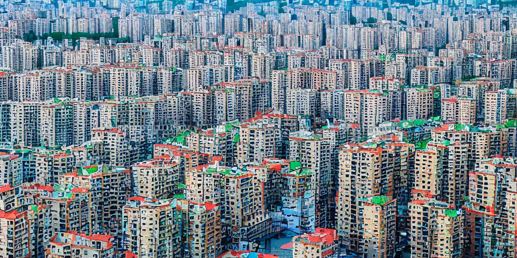 Image similar to bird's eye view photograph of a highrise Russian city, apartments, no watermarks, extremely detailed photography