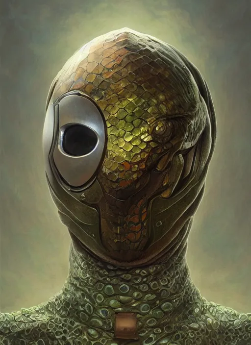 Image similar to apple mf doom reptile eyes, apple skin. intricate, elegant, highly detailed, centered, digital painting, artstation, concept art, smooth, sharp focus, illustration, artgerm, tomasz alen kopera, peter mohrbacher, donato giancola, joseph christian leyendecker, wlop, frank frazetta