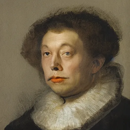 Prompt: elon musk portrait by rembrandt