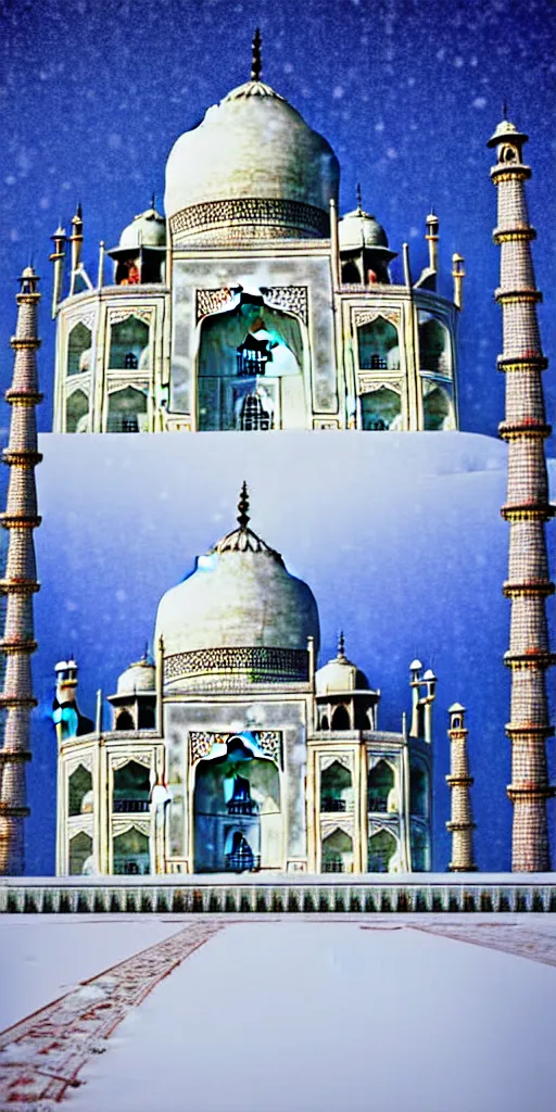 Image similar to taj mahal in the snow, photograph,