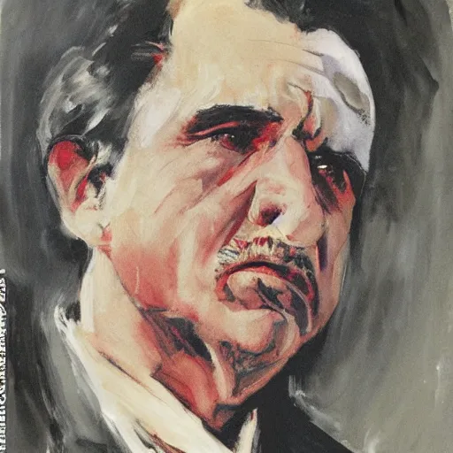 Image similar to portrait of harvey keitel as a pimp in the movie taxi driver, by robert singer sargent