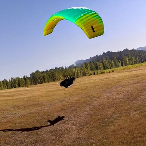 Image similar to hyperrealistic turtle paragliding