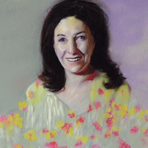 Prompt: a portrait painting of rosalee hutchins