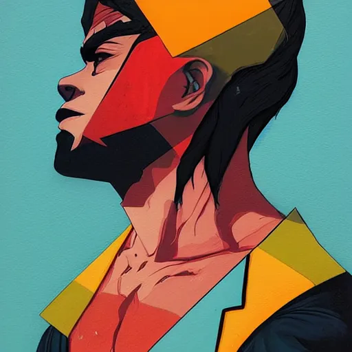 Prompt: Sean of Street Fighter 3 profile picture by Sachin Teng, asymmetrical, Organic Painting , Violent, Powerful, geometric shapes, hard edges, energetic, graffiti, street art:2 by Sachin Teng:4