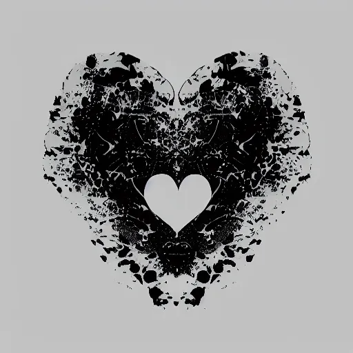 Image similar to inkblot black heart