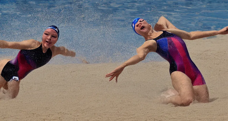 Image similar to olympic swimming in sand