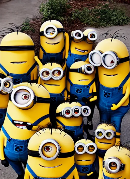 Image similar to minions themed fashion, high quality fashion magazine photo