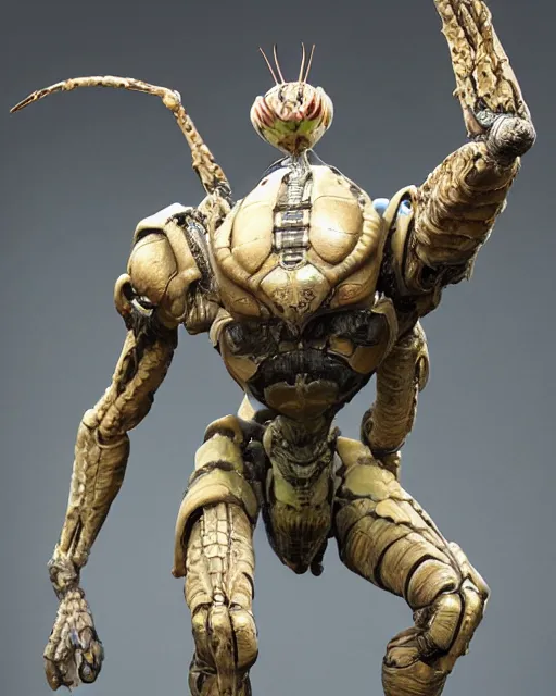 Image similar to highly detailed sculpture of the warrior bug from the movie starship troopers, studio lighting, no dof, photorealistic