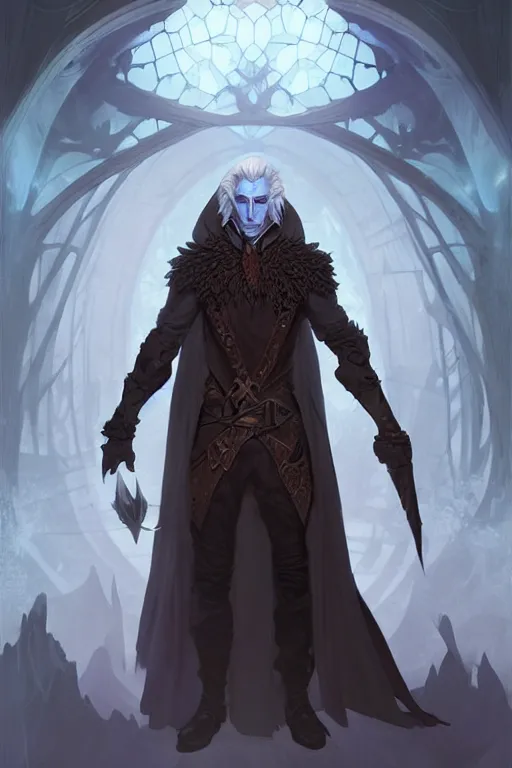 Prompt: a handsome drow wizard standing in the underdark highly detailed, digital painting, artstation, concept art, smooth, sharp focus, illustration, unreal engine 5, 8 k, art by artgerm and greg rutkowski and alphonse mucha