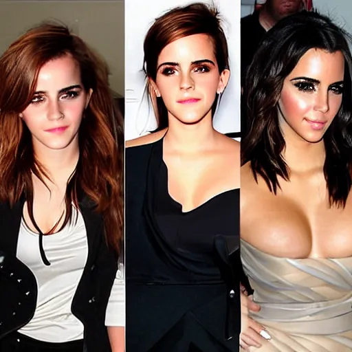 Image similar to emma watson mixed with kim kardashian