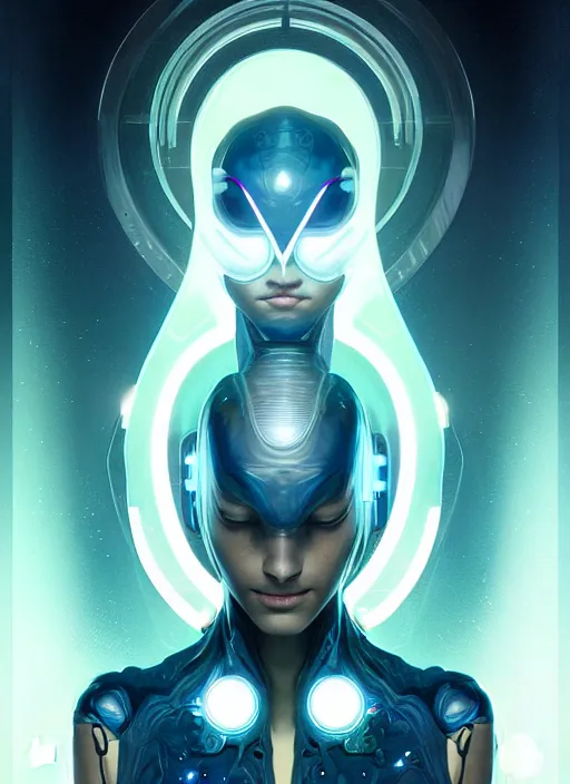 Image similar to symmetry!! water, portrait of three legged alien hybrid, tech wear, scifi, glowing lights!! intricate elegant, highly detailed, digital painting, artstation, concept art, smooth, sharp focus, illustration, art by artgerm and greg rutkowski and alphonse mucha water