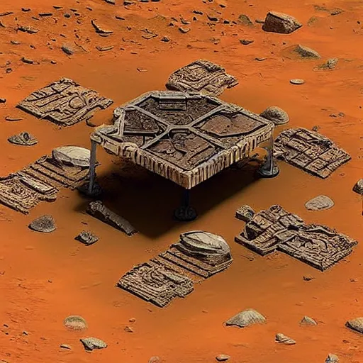 Prompt: “mega structure on Mars. Ancient ruins. Martian skeletal remains. National Geographic Photograph from 2022. Highly detailed.”
