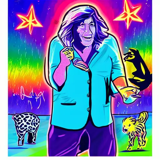 Image similar to alex jones by lisa frank