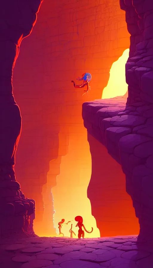 Image similar to deep natural cave wall, dynamic light, global illumination, illustration by josan gonzales and moebius, rhads, clean thick line, comics style,