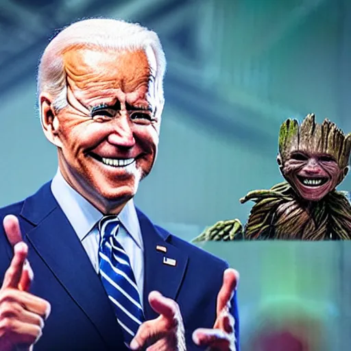 Image similar to joe biden as groot