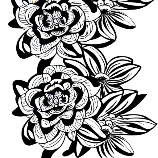 Image similar to zen flowers ink