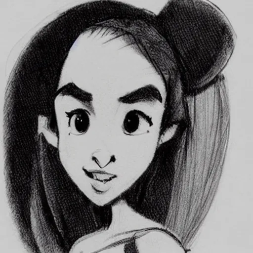 Image similar to milt kahl sketch of a cuban girl who looks like a squirrel as princess padme in star wars episode 3