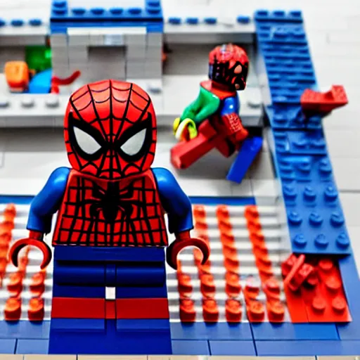 Image similar to lego set of spiderman