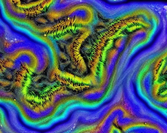 Prompt: deepdream slugdogs. a beautiful image of a mountain river, altered by googles deepdream algorithm