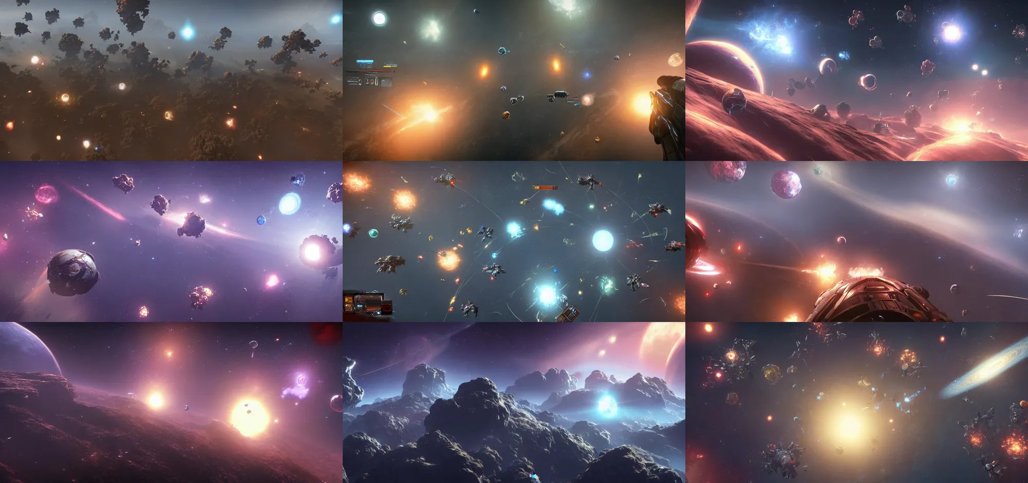 Prompt: new starfield game screenshots of planets, game leaks, artstation