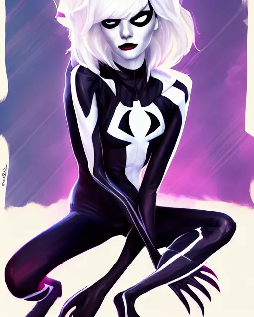 Prompt: Emma Stone Spider-Gwen venom, art by lois van baarle and loish and ross tran and rossdraws and sam yang and samdoesarts and artgerm, digital art, highly detailed, intricate, sharp focus, Trending on Artstation HQ, deviantart, unreal engine 5, 4K UHD image